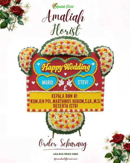 Papan Bunga Pernikahan Karang